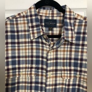 Lucky brand casual plaid button down shirt‎ mens size XL